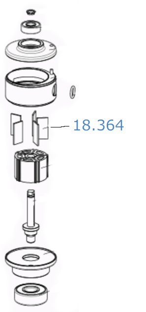 Komplekts 10 lāpstiņu Skorpio III 1.45 X 11 X 19.92Mm