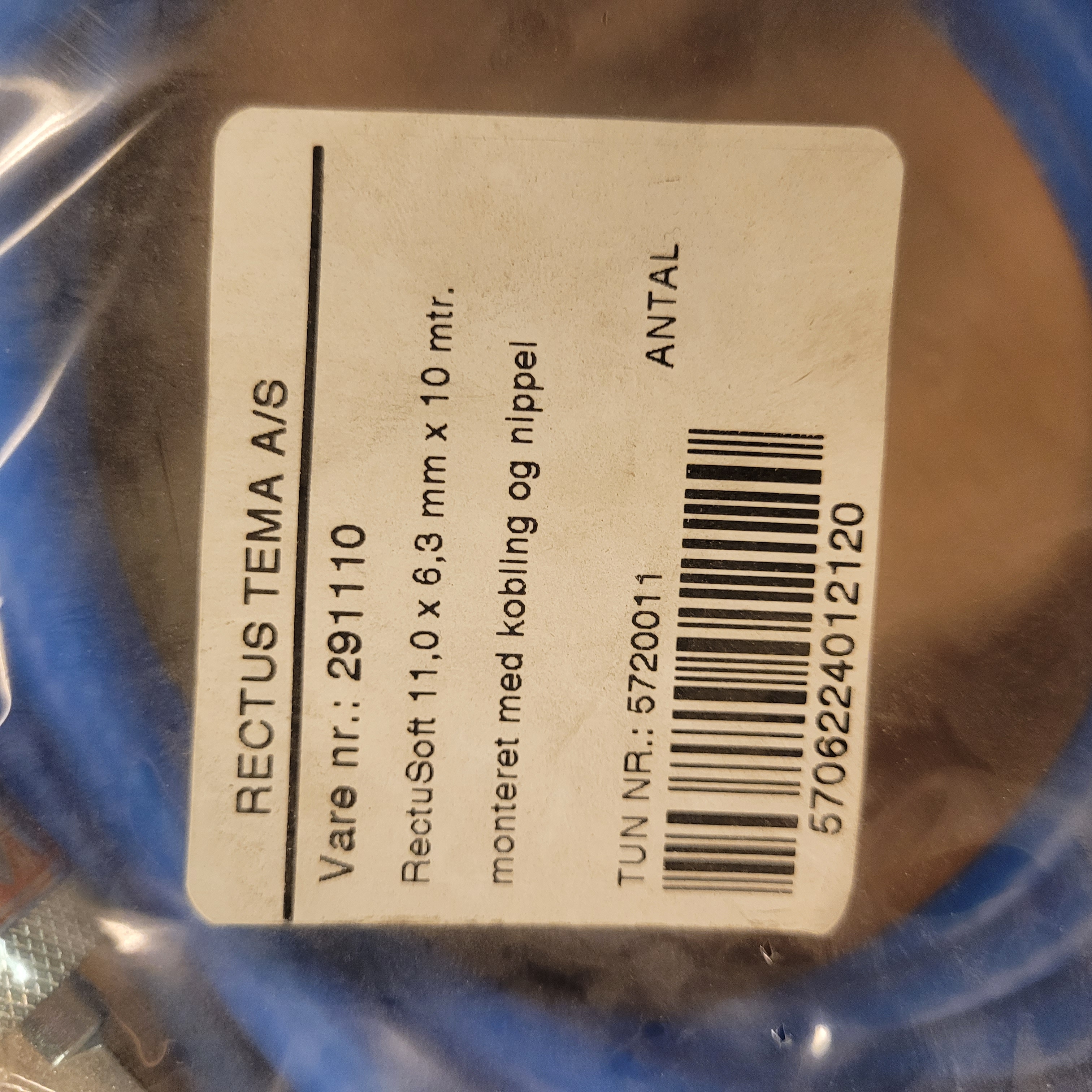 Gaisa šļūtene RectuSoft 11.0 x 6.3 mm x 10 m