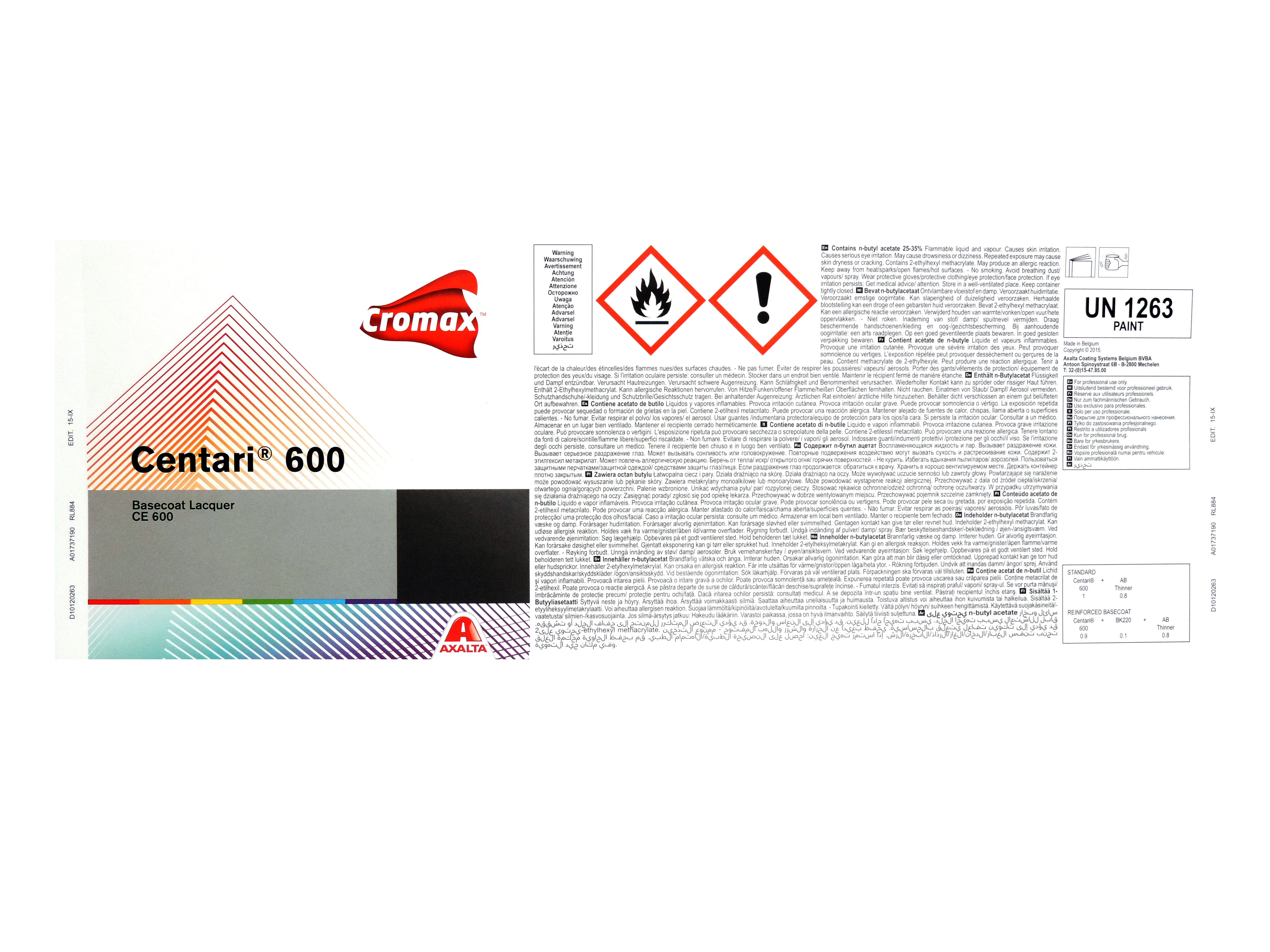 Centari 600 Etiķete